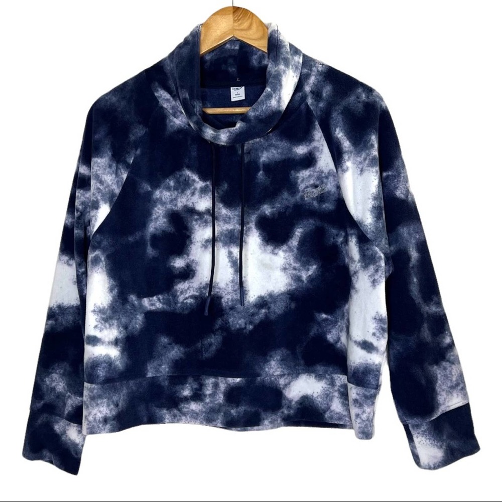 Old Navy Blue and White Crop Hoodie